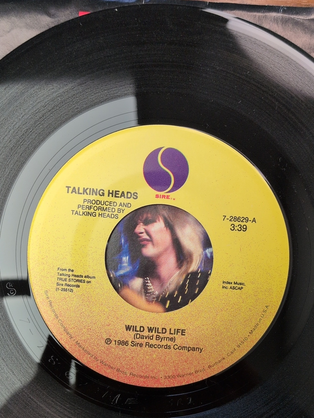 Talking Heads Wild Wild Life 7" Vinyl Record - Yellow Label